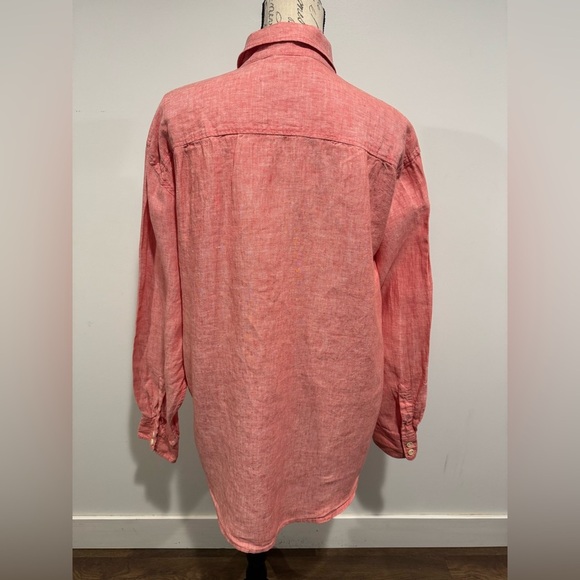 Tommy Bahama Relax Mens Long Sleeve 100% Linen Long Sleeve Shirt Red Size Large - Picture 5 of 11